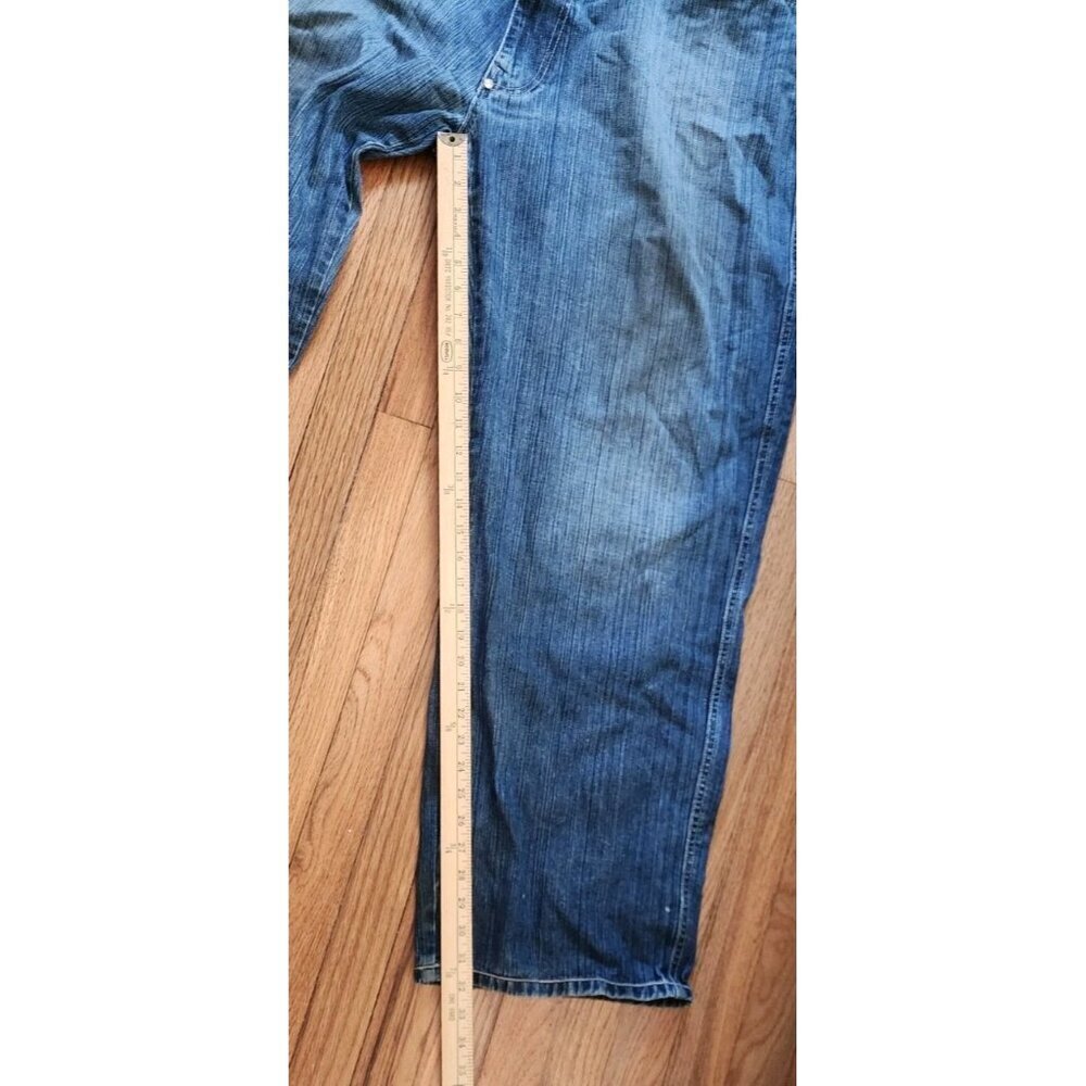 Vintage Y2K Enyce Jeans Wide Leg Baggy Hip Hop 44 x 32 Embroidered Blue Denim - Picture 12 of 16